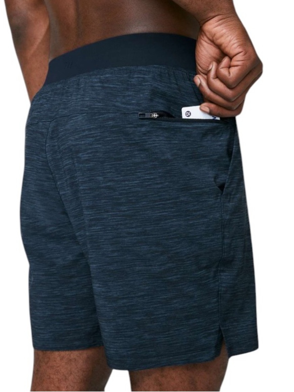 Lululemon T.H.E. Short *Linerless 7" Heather Allover Iron Blue True Navy Medium